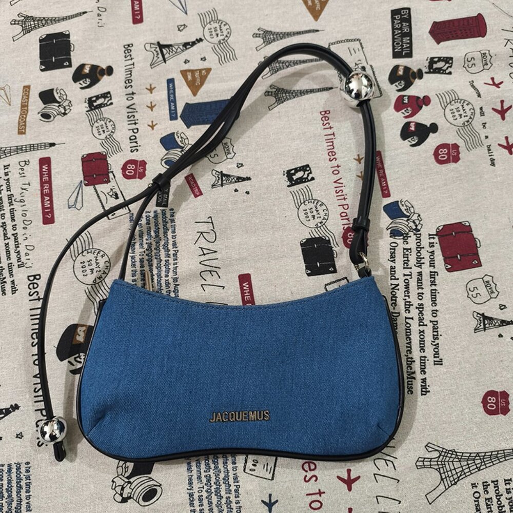 Jacquemus Half-Moon Shaped Denim Underarm Bag